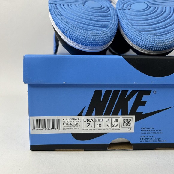 Nike Shoes Air Jordan 1 High Retro GS “UNC Toe” 2024 - Picture 8 of 8